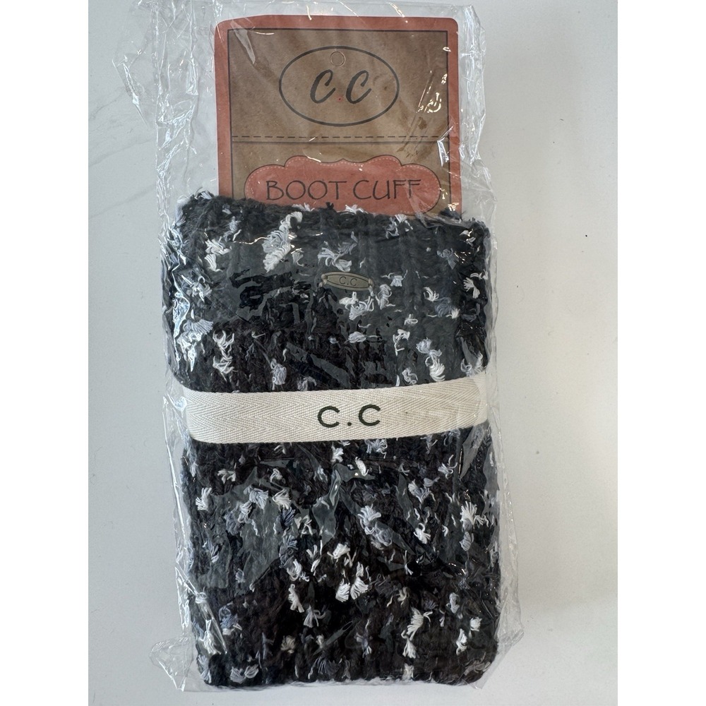 C.C Boot Cuffs Black Gray White NWT